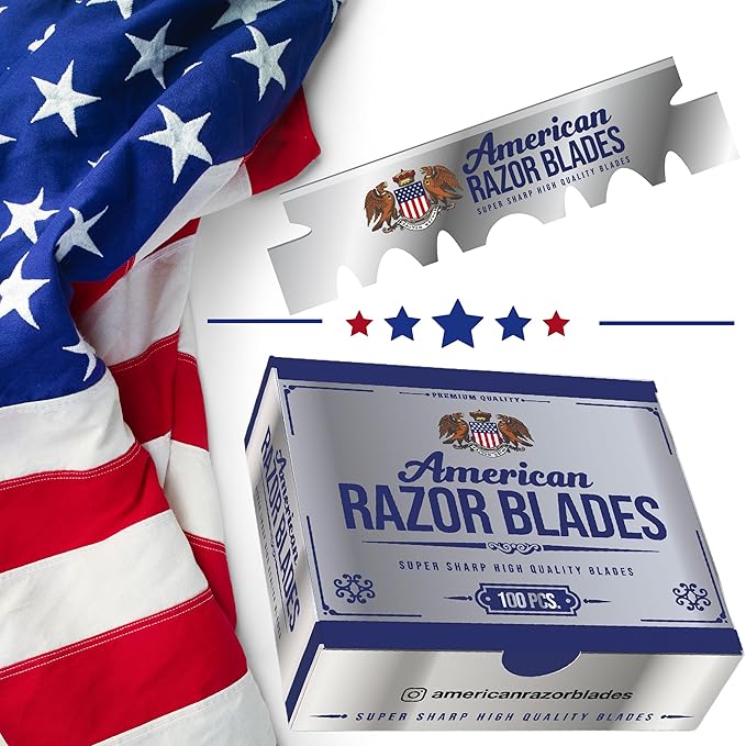The Shave Factory Straight Edge Razor Kit - with Single Stainless Steel razors (USA + American Razor)