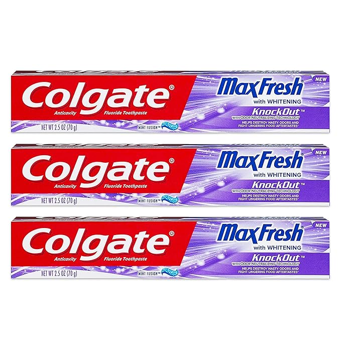 Colgate Max Fresh Knockout Gel Toothpaste, 2.5 Ounce Pack Of 3