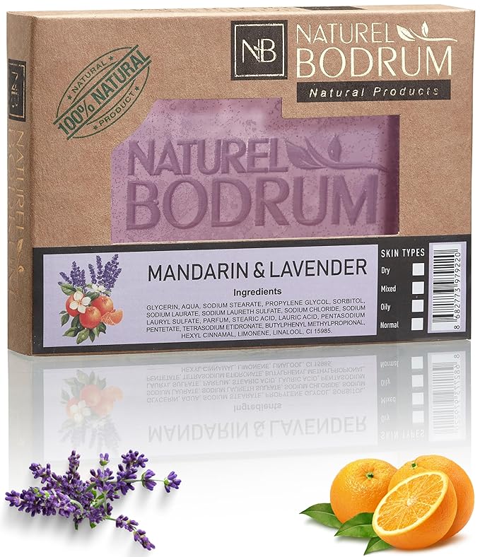 Mandarin and Lavender Organic Soap Bar for Women and Men - Glycerin Soap Bar, Calming Hyperpigmentation & Pore-Tightening Bar Soap - Natural & Vegan Spa Gift, for All Skin Types