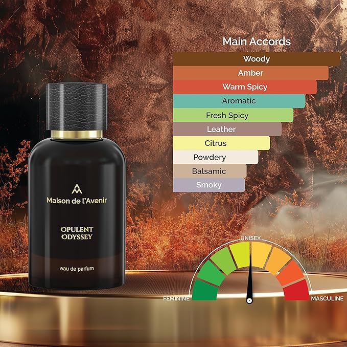 Maison de l'Avenir Opulent Odyssey – ZENITH COLLECTION | Oriental Woody Fragrance | Unisex Cologne & Perfume | Natural & Essential Oils | Eau de Parfum (36 Hours) | Made in UAE | 100ml / 3.4 fl. oz.