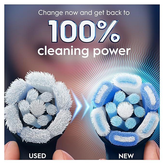Oral-B iO Ultimate Clean Electric Toothbrush Head, Twisted & Angled Bristles for Deeper Plaque Removal, Pack of 2 Toothbrush Heads, Black