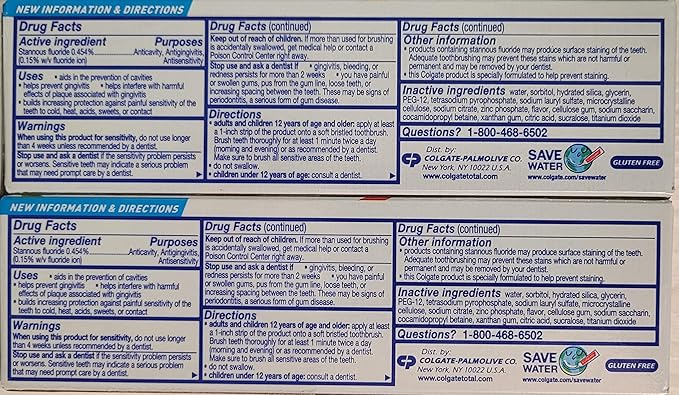 Colgate Colgate total toothpaste, clean mint, 3.3 oz. 2-pack- paste, 6.6 Fl Oz