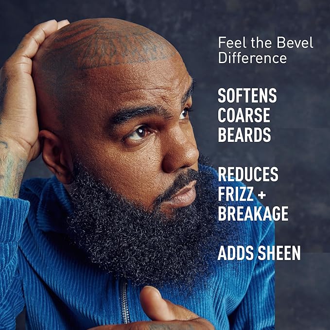 Bevel Mens Beard Grooming Kit - Includes Beard Conditioner, Hair Nourishing Pomade, and Beard Oil to Soften, Hydrate and Strengthen Beard and Reduce Skin Irritation and Redness