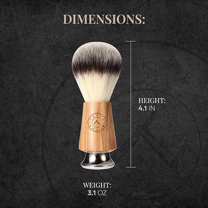 Synthetic Badger Hair Shaving Brush - Futura Synthetic Badger Hair + Handmade Olive Wood Shave Brush, Exfoliating Stiff Bristles, Thick & Creamy Lather For A Great Shave, Pre-Shave & Barber Approved