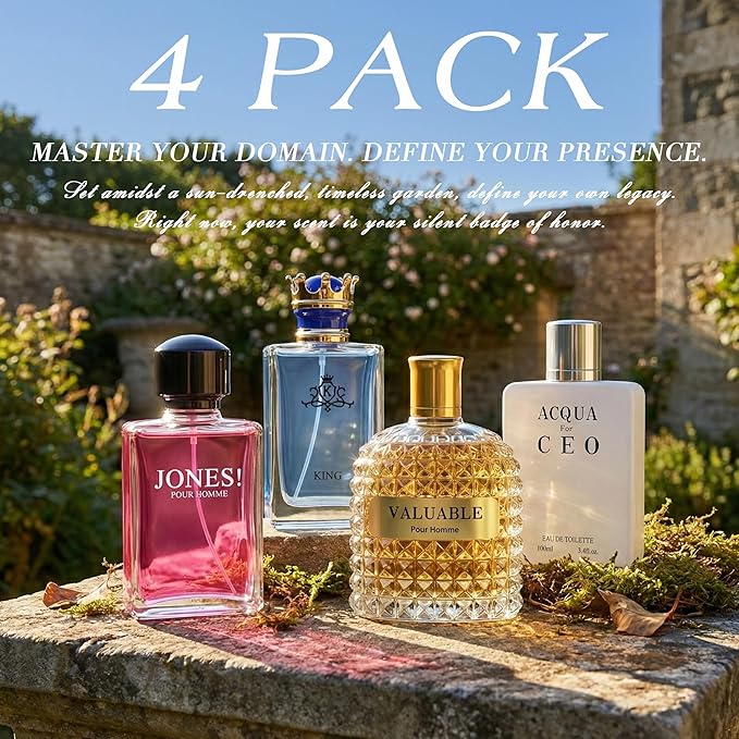 Hybrid & Company Mens 4 Pcs Jones For Ceo King Valuable Pour Homme Acqua For Ceo Eau De Perfum Vaporisateur Natural Spray