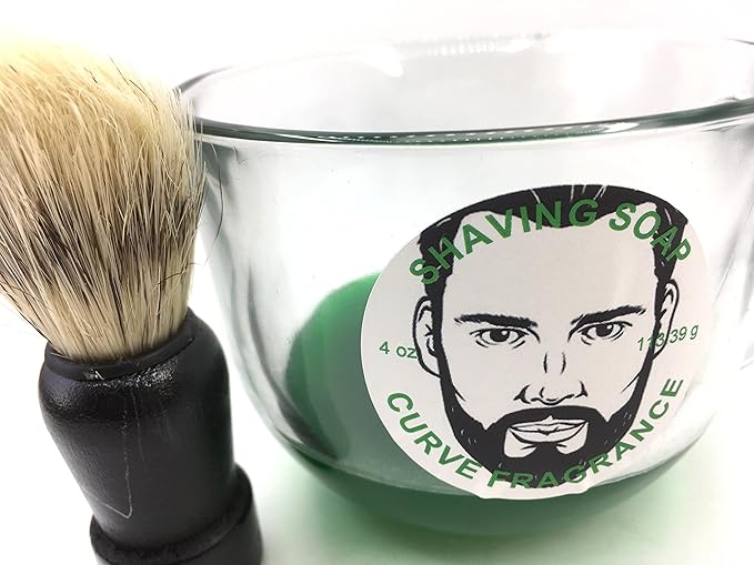 Shaving soap and brush set 4 oz Curve Type fragrance