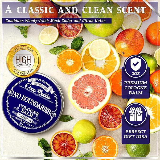 Handy Hound No Boundaries Solid Cologne - Classic and Clean Scent that Combines Woody-Fresh Musk Cedar and Citrus Notes - Made In The USA - All-Natural Ingredients - 2 oz