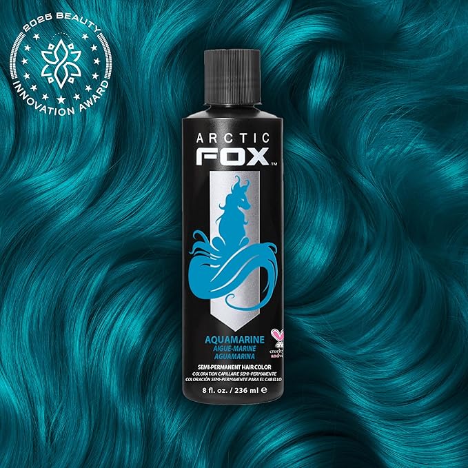 ARCTIC FOX Vegan and Cruelty-Free Semi-Permanent Hair Color Dye (8 Fl Oz, AQUAMARINE)