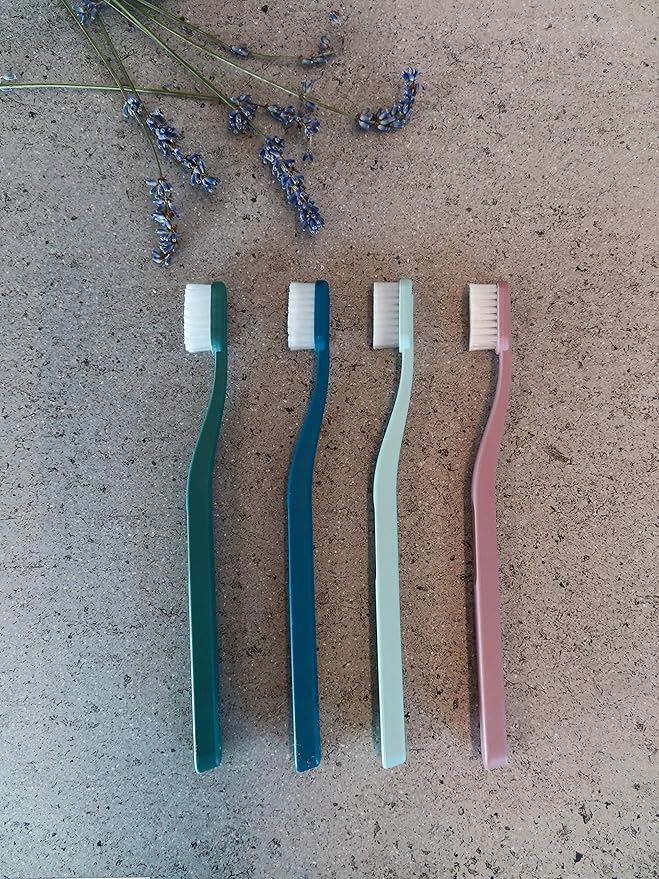 Jordan* ® | Green Clean Manual Toothbrush | Sustainable, Scandinavian Design, Soft Bristles, Mixed Colors | 4 Units