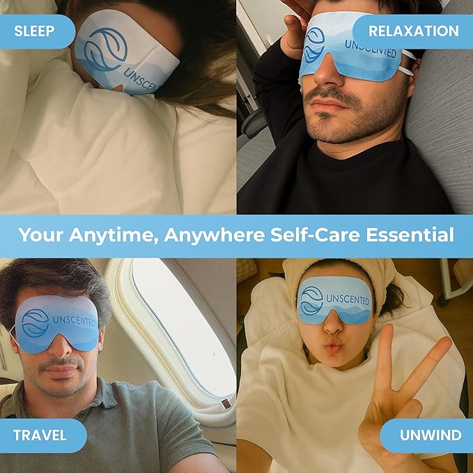 Body Restore Self Heating Warm Compress for Dry Eyes 5 Pack - Heated Eye Mask for Fast Relief, Birthday Gifts for Women, Men, Travel Essentials, Stye Eye Treatment, Eye Patch, Relaxation - Unscented