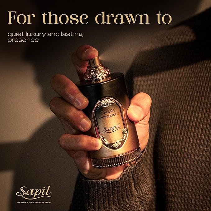 Sapil Ombre Smoky Quartz Eau de Parfum – Long Lasting Unisex Spicy Woody Perfume | Ginger, Cinnamon & Vanilla Notes | Warm Smoky Signature Fragrance | 3.4 oz / 100ml