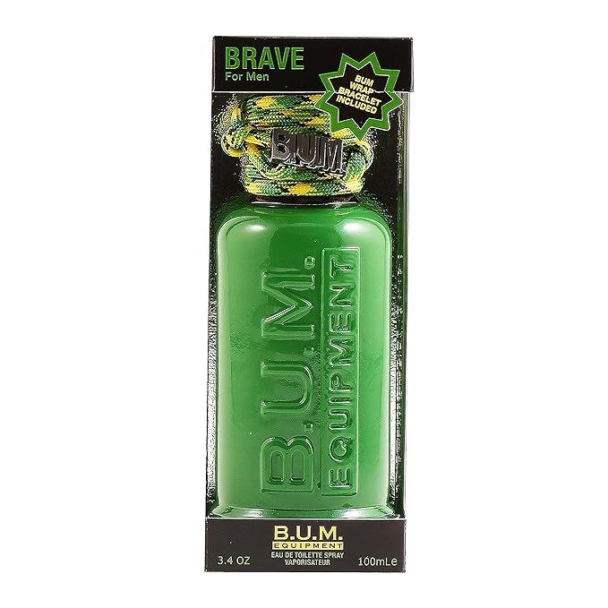 BUM EQUIPMENT Eau de Toilette Spray For Men, Brave, 3.4 Fluid Ounce