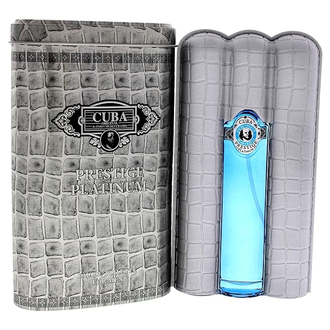 Cuba Original by Parfums Des Champs Prestige Platinum by Cuba, 3 oz Eau De Toilette Spray for Men (CUBPRPM0009002)