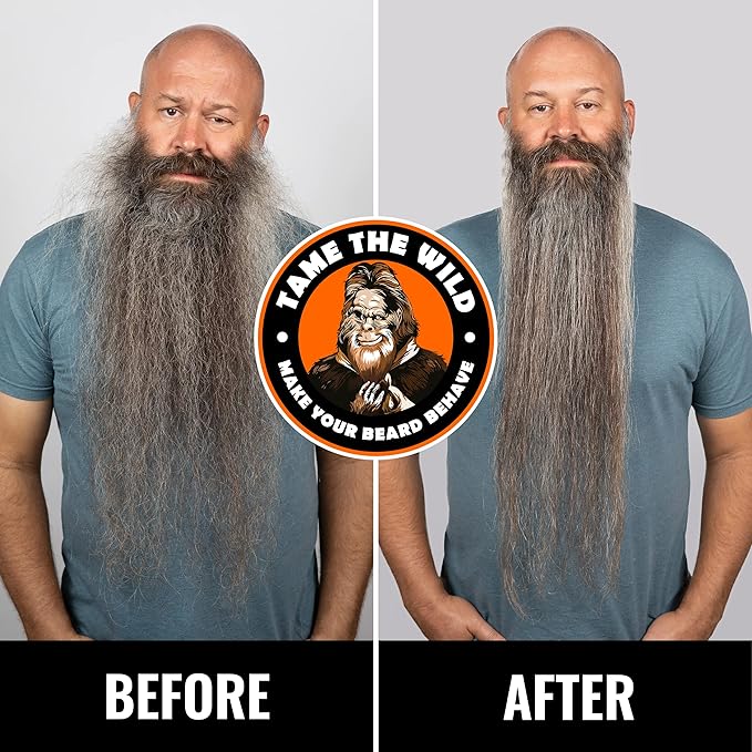 Beard Straightener for Men Kit - Includes Portable Heated Beard Brush, Beard Soap, Pearwood Comb, & Storage Case