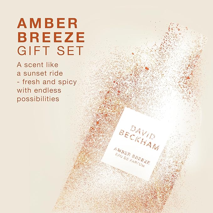 David Beckham Amber Breeze Giftset, 3.3 fl oz Amber Breeze EDP + 5 fl oz Shower Gel, Notes of Bargamot, Lavender, and Wood, Men's Fragrance, Long Lasting, Everyday Fragrance
