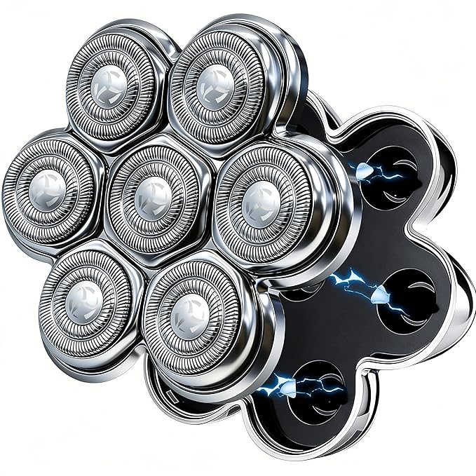 7 Head Floating Shaver Replacement Heads for Freebird Head Shaver for Bald Men, Universal Magnetic 7D Head Shavers for SHPAVVER/Wyklaus/Cyruzi Shaver Head