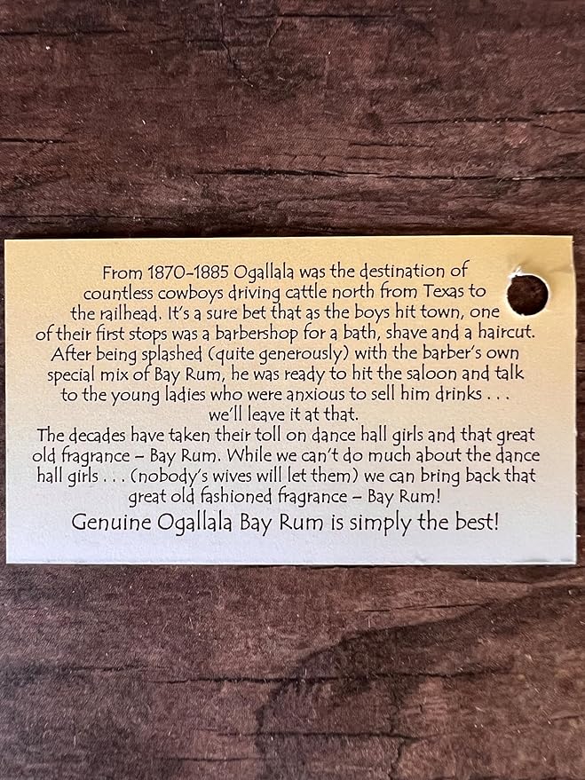 Ogallala Bay Rum Genuine Cologne 8 oz. Double Strength|Special Reserve| Hand Crafted| Old Fashioned| Cobalt Blue Bottle