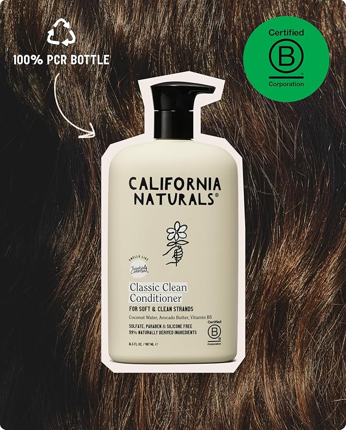 California Naturals Conditioner with Coconut Milk, Vitamin E for Dry Hair & Scalp Care in Women & Men, Natural, Vegan, Paraben & Sulfate Free, Color Safe Conditioner, All Hair Types, 20 fl oz