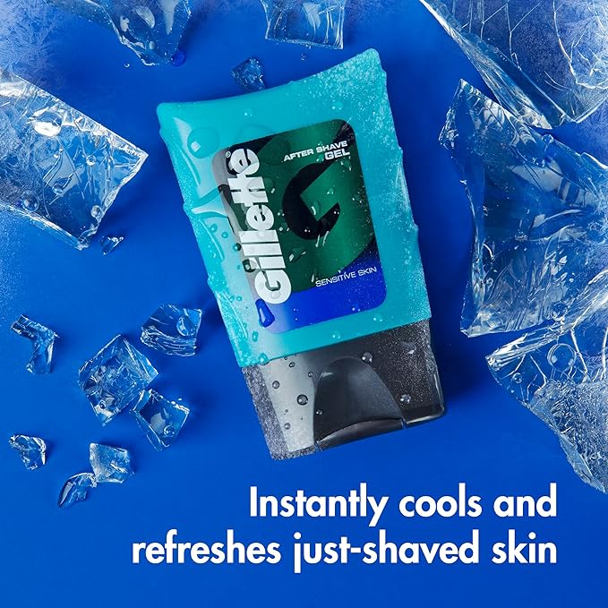 Gillette After Shave Gel for Men, Aftershave for Men, After Shave Lotion for Men, Calms, Soothes and Refreshes Sensitive Skin, Light Fragrance, 2.5 oz, Pack of 6, After Shave Cologne Men, Aftershave