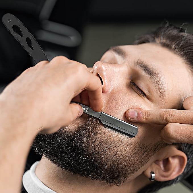 Straight Razors for Men with 20 Straight Edge Razor Blade & Case, Mens Straight Razor for Shaving Navajas Para Barbero Barber Razors for Men, Beard Razor
