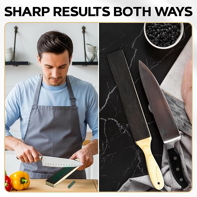 3-Pcs Premium Double Sided Paddle Leather Strop for Knife Sharpening with Polishing Compound - Stropping Compound is for Knife Strop and Knife Sharpening Accessories.