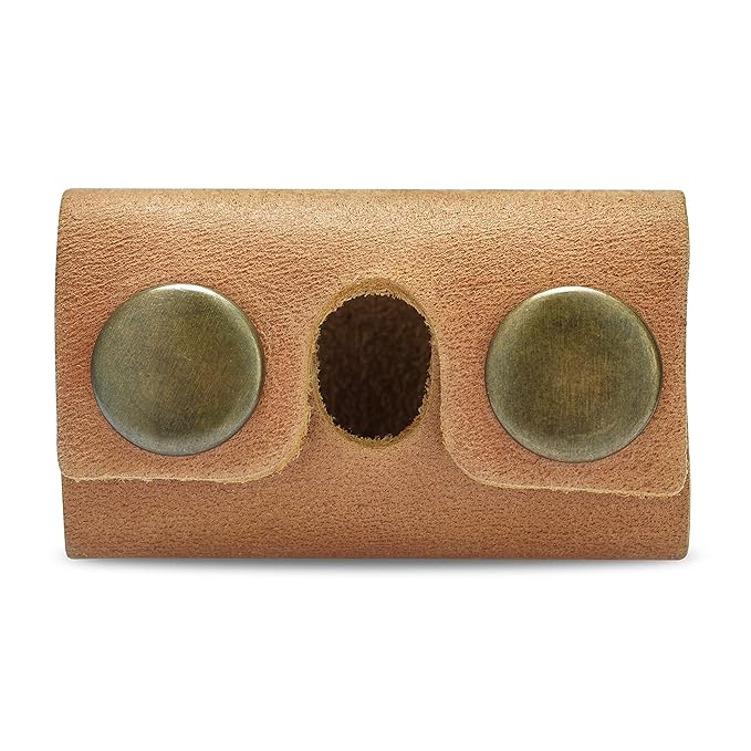 Safety Razor Head Protecting Leather Cover, Genuine Cowhide Leather Double Edge Safety Razor Case Accessories for Travel, Butterfly Razor Case (Vintage Brown)