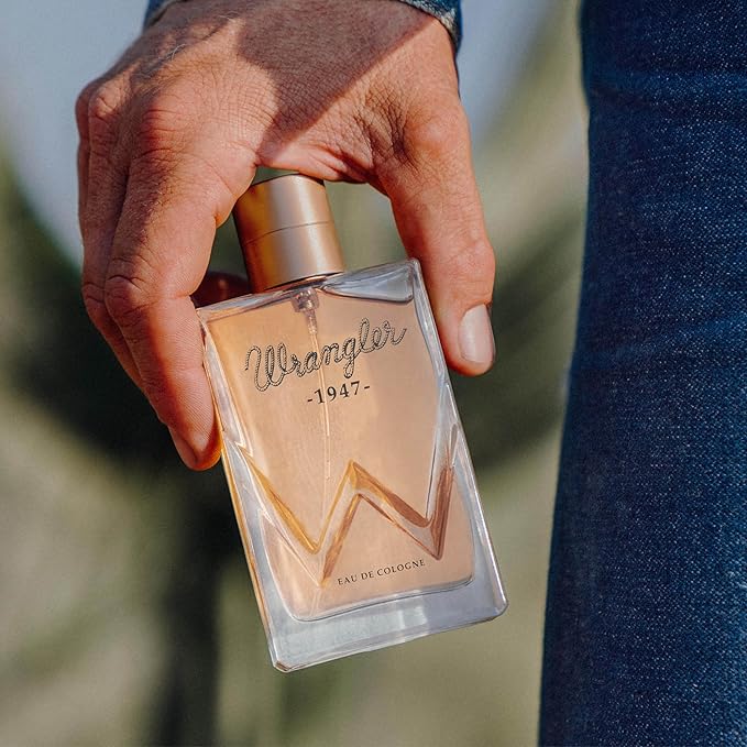 Wrangler 1947 Cologne for Men by Tru Western, 2.5oz, Cedarwood, Amber, Pink Pepper, Zesty Bergamot, Eucalyptus, & Ranch water Accord, Masculine Fragrance, Fresh Aromatics & Warm Resins