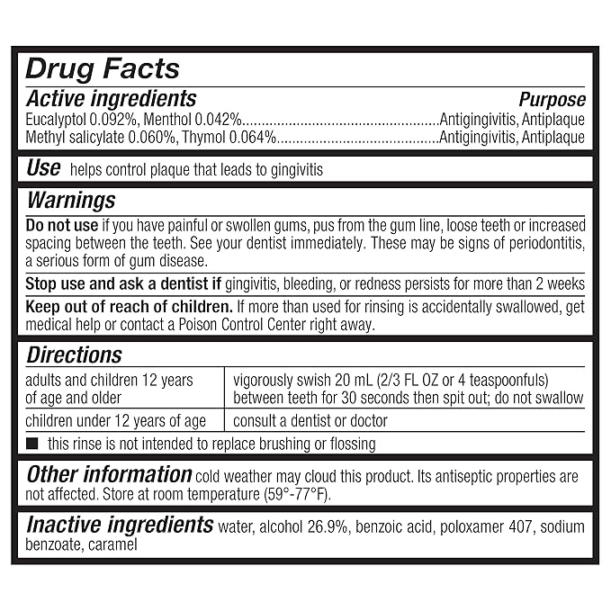 Amazon Basics Antiseptic Mouthwash, Original Flavor, Fights Plaque and Gingivitis, 1.5 Liter, 50.7 ounce (Pack of 1) (Previously Solimo)