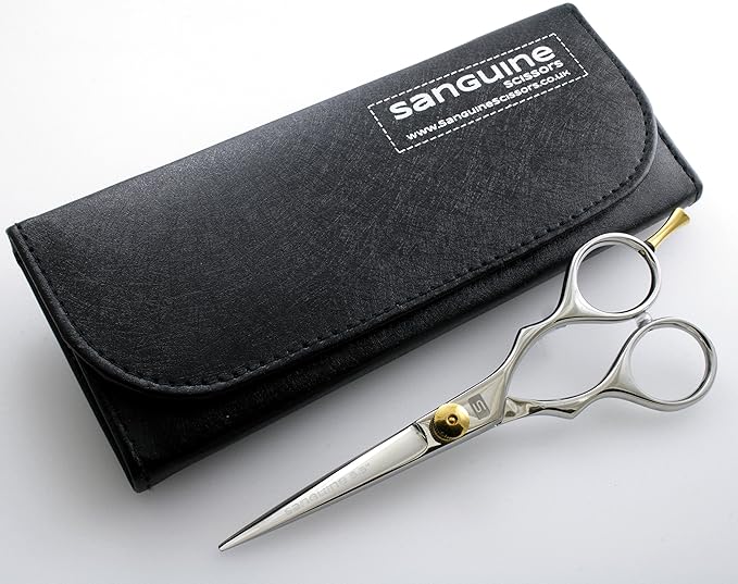 Beard Trimming Scissors, Mustache Scissors, For all Hair Type - 5.5" (14cm) + Presentation Case and Tip Protector