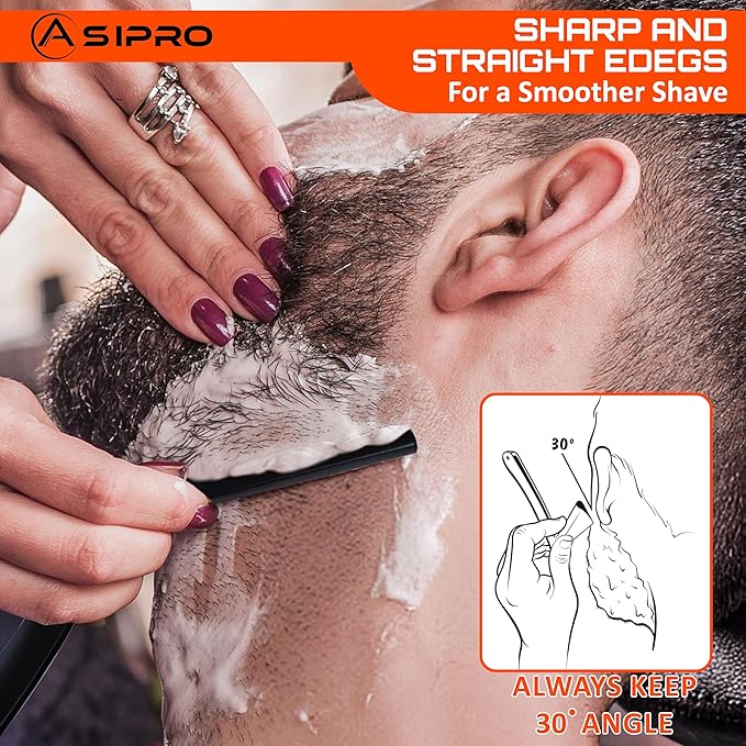 Straight Razors for Men with 20 Straight Edge Razor Blade & Case, Mens Straight Razor for Shaving Navajas Para Barbero Barber Razors for Mens, Straight Razors for Men Kit Beard Razor