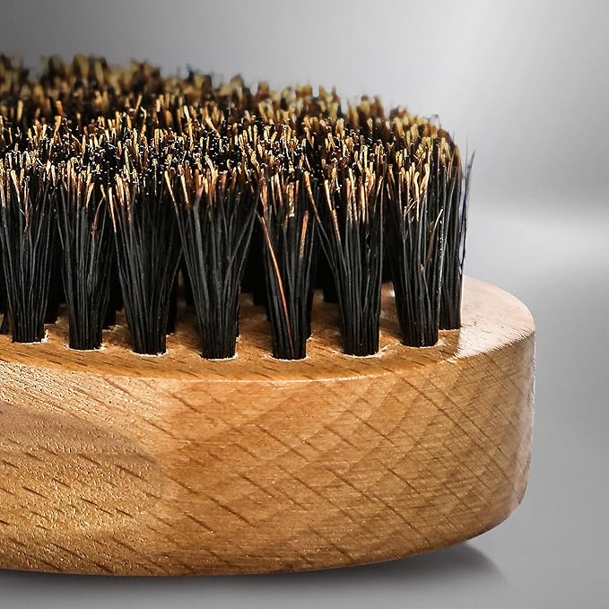 BRV MEN Beard Brush | Firm Boar Bristles | First-Cut Boar Hair Bristles | The Ideal Gift For Men (Beechwood)