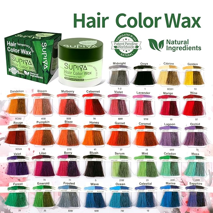 Temporary Hair Color Wax for Men - SUPIYA Washable Hair Wax Color, All-Day Hold Disposable Hair Wax for Party, Cosplay & Daily (Color #69W)