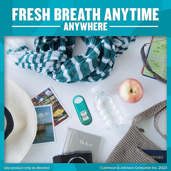 Listerine Cool Mint Pocketmist, Oral Care Mist for Fresh Breath, Non-Aerosol Sugar-Free Minty Bad Breath Refresher Spray to Kill 99% of Bad Breath Germs, Portable, Cool Mint Flavor, 7.7 mL