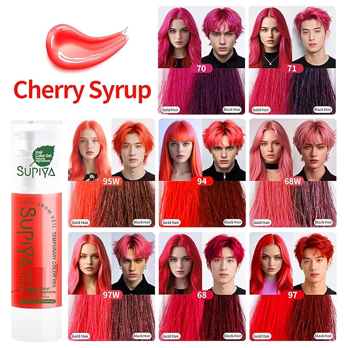 Temporary Hair Color - Washable Hair Wax for Men and Women, All-Day Hold Disposable Hair Wax for Party, Cosplay & Daily (Cabernet Color #94)