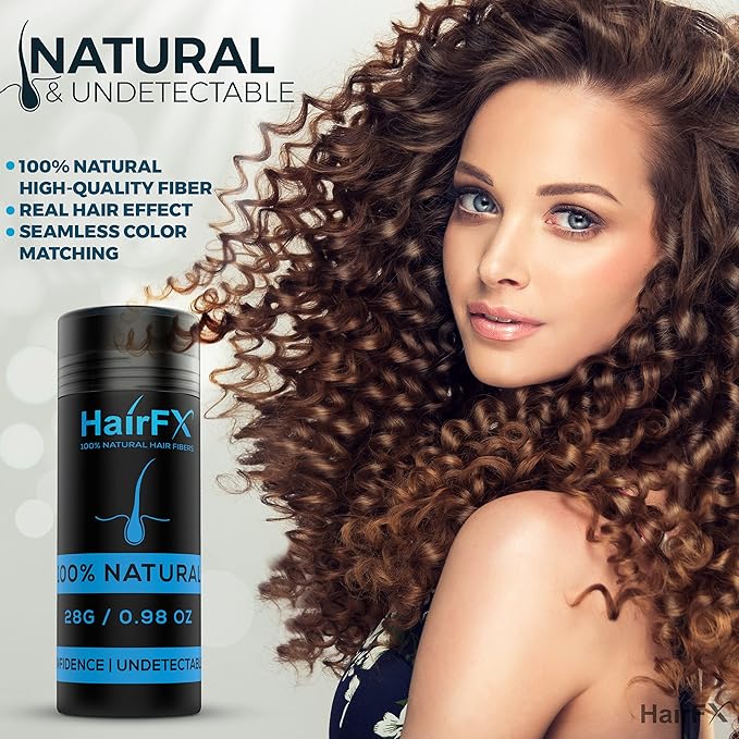 Hair Fibers for Thinning Hair (BLACK) Undetectable & Natural - Giant 28g Bottle – Hair Thickener & Topper + Instant Thicker Fuller Hair - Completely Conceals Hair Loss in 15 Sec for Women & Men