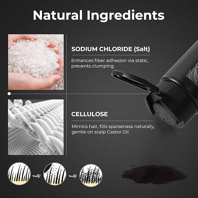 Hair Fibers for Thinning Hair,Hair Building Fibers Instantly Thicker & Fuller Look,Conceals Hair Loss Fill In Fine Hair Powder for Women and Men(30g/1.05oz) (New Light Gray)