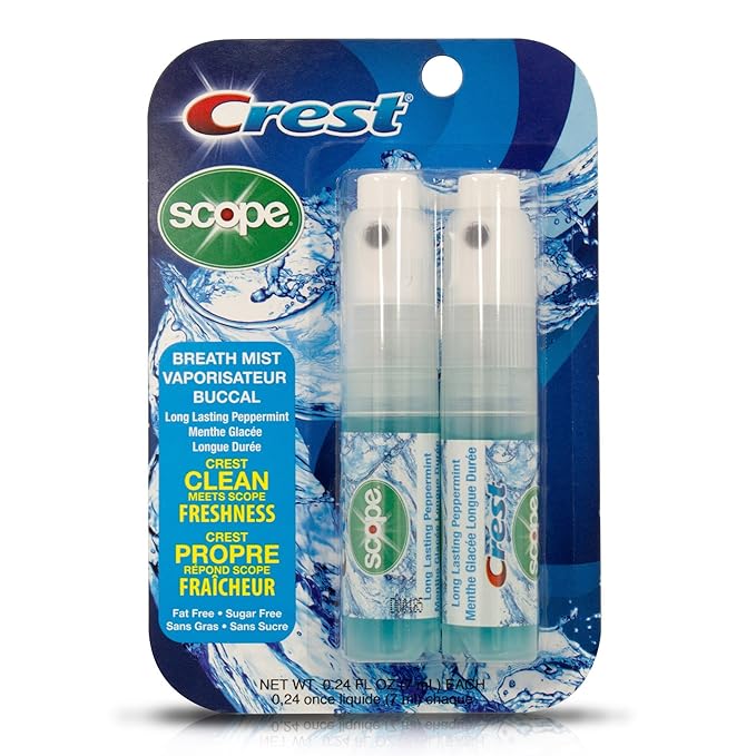 Crest Breath Mist With Scope Long Lasting Peppermint 2 7Ml Bottles