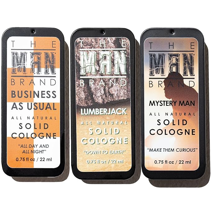 Solid Cologne Sample Set - Mens Sample Cologne Pack - Mens fragrance Sampler Set - Mens Travel Size Cologne Sampler Set (The Triad - 3 Pack - 0.75 oz each)