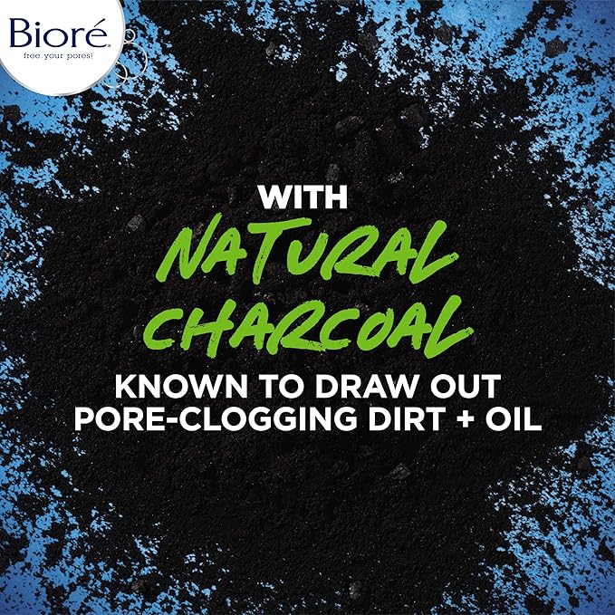Bioré Men's Skincare Charcoal Face Wash, Deep Cleans Pores & Refreshes Skin, 6.77 Fl. Ounces