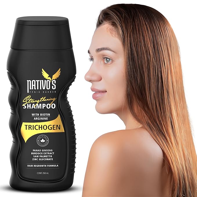 Nativo's Strengthening Shampoo for Thinning Hair – Biotin, Trichogen, Saw Palmetto and Zinc Formula – Volumizing and Thickening for Men and Women, 350 ml