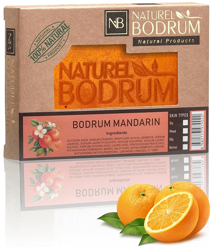 Mandarin Orange Organic Soap Bar for Women and Men - Glycerin Soap Bar, Vitamin C Glowy Facial & Body Bar Soap with Citrus Oils - Natural & Vegan Spa Gift, for All Skin Types
