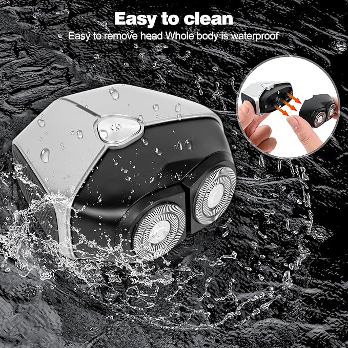 Mini Electric Foil Shavers for Men, Portable Electric Razor, Face Shaver with IPX7 Waterproof, Type C Fast Rechargeable (Black)