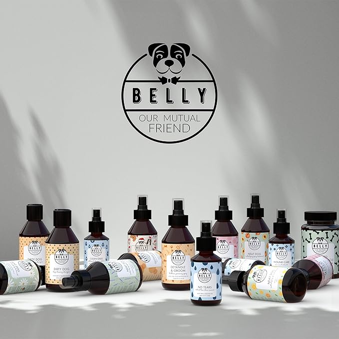 Belly Dog Breathe Freshener for Bad Breath - Fresh Mint - Eliminates Bad Breath, Plaque & Tartar Build-Up - No Rinse, No Brush - Dog Breath Spray with Aloe Vera and Grape Fruit - Made in Germany, 3oz