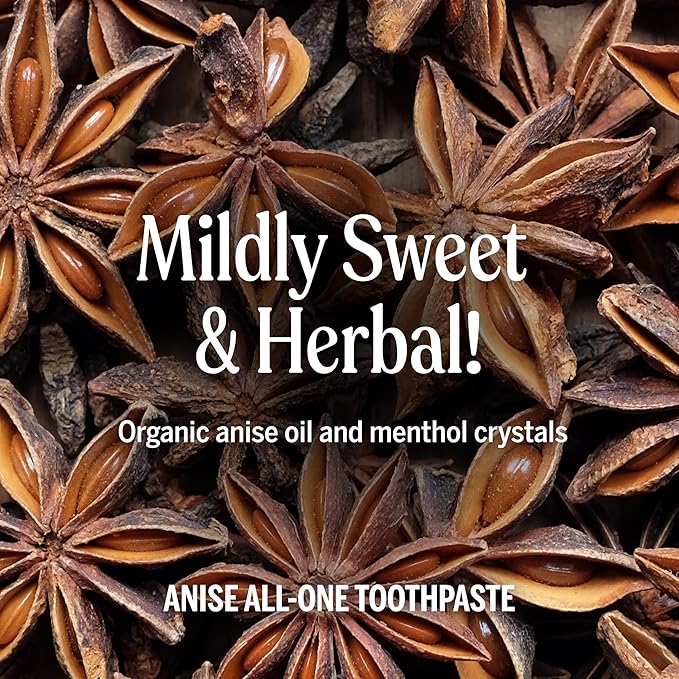 Dr. Bronner’s - All-One Toothpaste (Anise, 5 Ounce, 1-Pack) - 70% Organic Ingredients, Natural and Effective, Fluoride-Free, SLS-Free, Helps Freshen Breath, Reduce Plaque, Whiten Teeth, Vegan