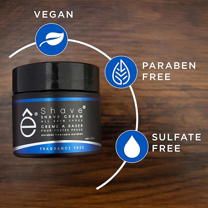 eShave Shaving Cream for Men, Fragrance Free, prevents shaving irritation and razor burn, generates a rich lather for a soft, silky, Smoothest Shave