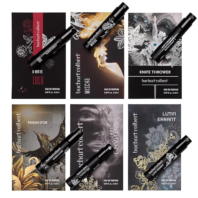 Eau de Parfum Sample Set – 6 x 2ml Perfume Sampler – Unisex Discovery Fragrance Collection with Floral, Amber, Citrus, and Woody Scents