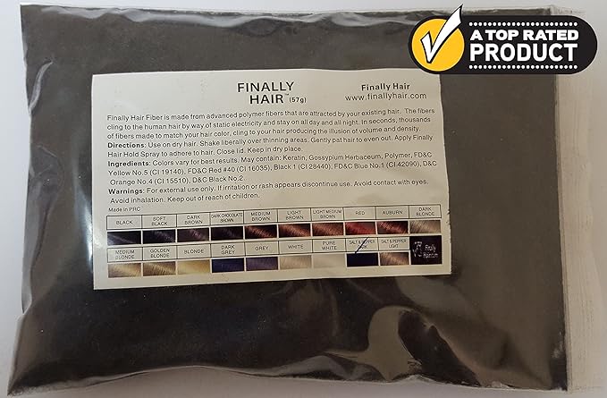 Hair Building Fibers 57 Grams. Highest Grade Refill That You Can Use for Your Bottles From Competitors Like Toppik?, Xfusion?, Miracle Hair? ((Dark Salt & Pepper (Soft Black Salt Highlights))