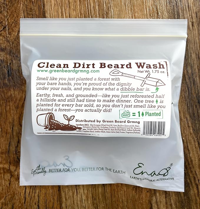 Natural Beard Wash Bar for Men – Solid Shampoo with Olive Oil & Hempseed Oil – Cleans, Softens, and Moisturizes –Beard & Mustache Wash Bar 1.75 Ounce (Pack of 1), Clean Dirt