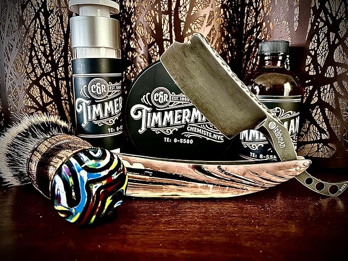 WhollyKaw Shaving Soap | Luxury Dense, Rich & Creamy Lather Tallow Wet Shave Puck Notes of Oud and Woods, Cashmeran, Cedarwood, Musk, Patchouli | Grooming and Skincare for Men 4 oz - Timmermann Black
