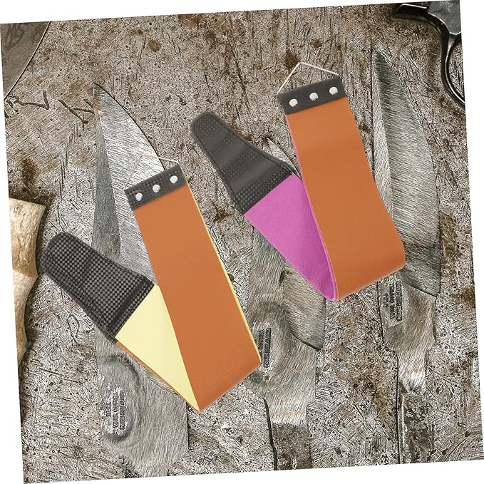 Double-sided Razor Strop 2pcs Stainless Steel Sharpening Strap Genuine Leather Convenient Home Use Shaver Sharpening Tool for Men Random Color